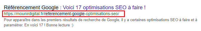 balise URL optimisations google seo - Mounir Digital