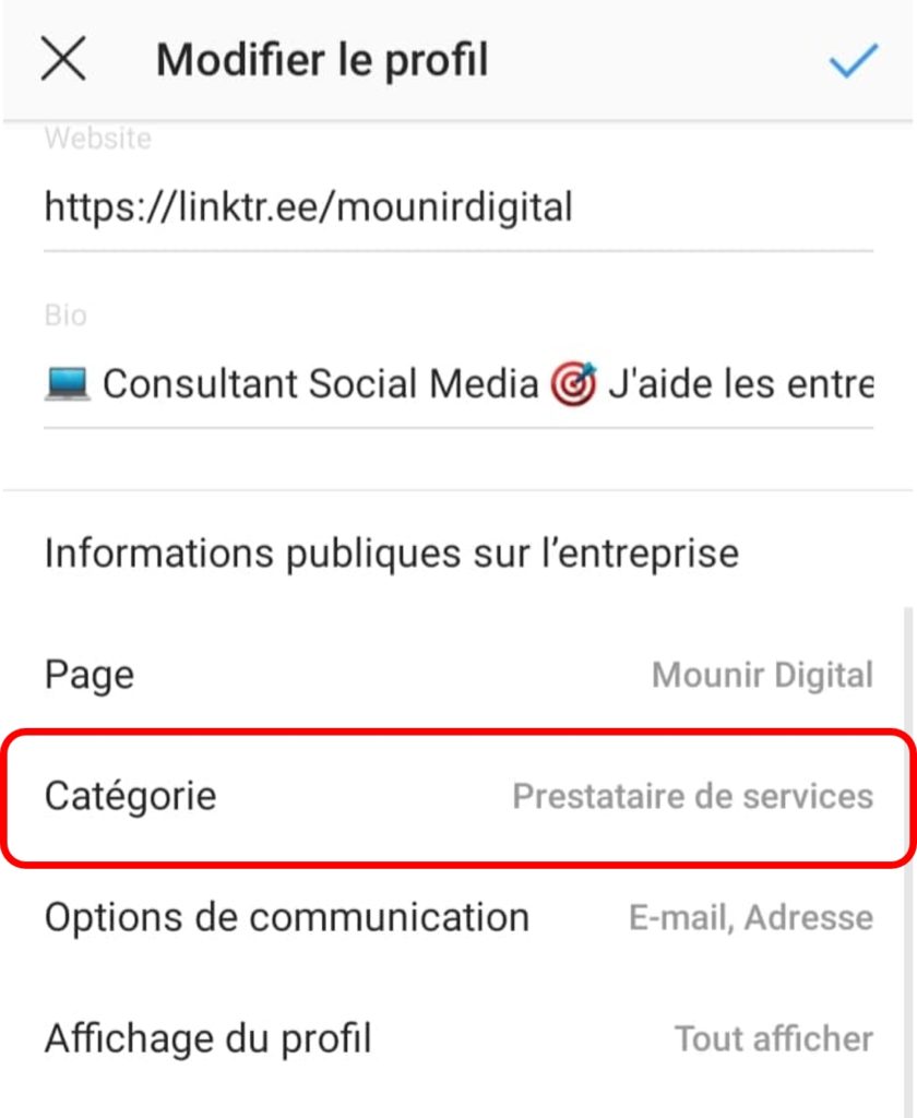 Mounir Digital - Comment rendre son compte instagram attractif - catégories