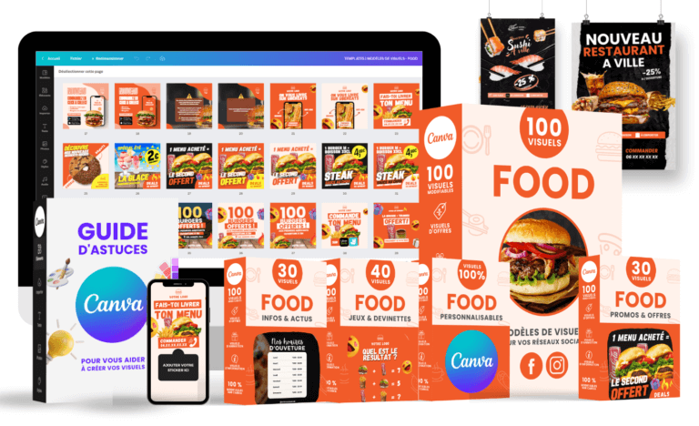 PACK TEMPLATES FOOD - CONTENU DES PACKS - V2