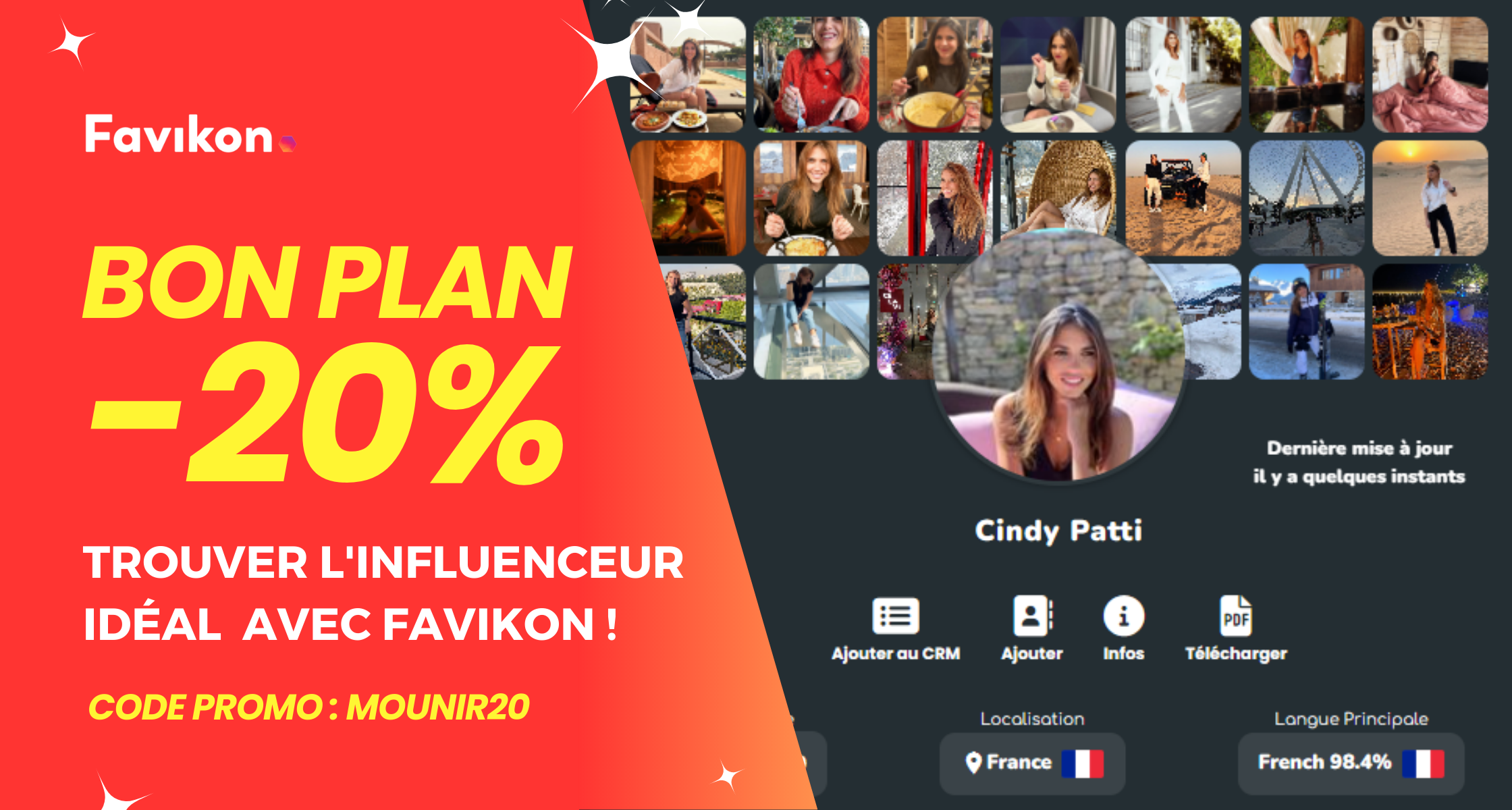 Bannière de notre offre sur Favikon de -20%