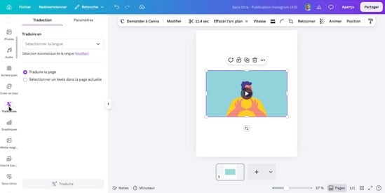 Canva 2026 : panneau de traduction automatique des sous-titres vidéo en plusieurs langues